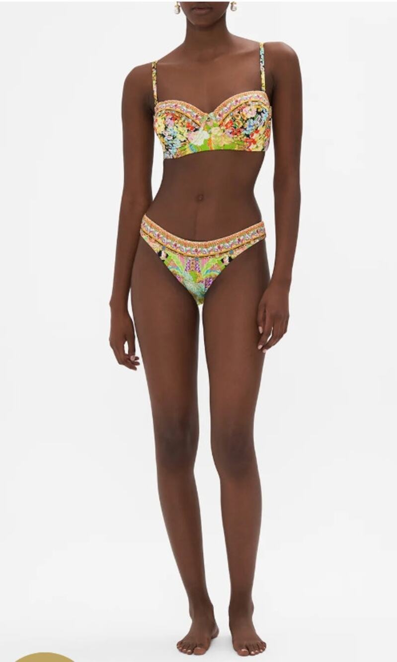 Camilla Bikini Set XS Sundosici Balconette Wide Side High Leg Floral Luxury Pool